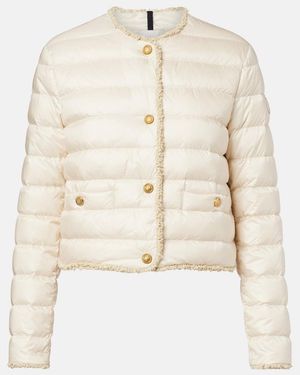 Moncler Fleurs Quilted Down Jacket - Natural