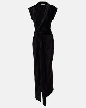 Victoria Beckham Draped Asymmetric Midi Dress - Black