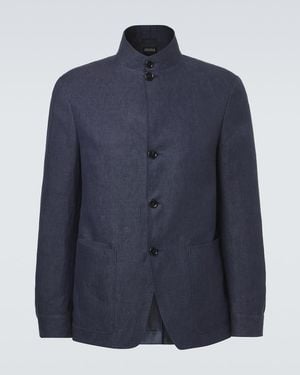 ZEGNA Jacke Il Conte Aus Leinen - Blau