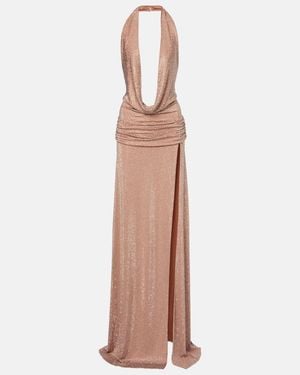 The New Arrivals Ilkyaz Ozel Tanit Embellished Open-Back Gown - Pink