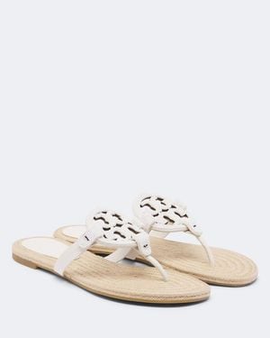 Tory Burch Miller Beaded Thong Sandals - White