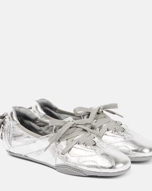 Acne Studios Metallic Leather Flats - White