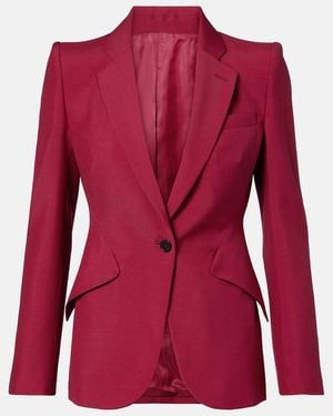 McQueen Wool And Mohair Blazer - Red