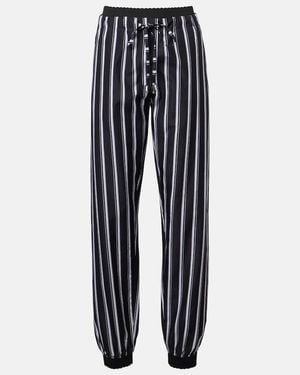 The Attico Striped Cotton Sweatpants - Blue