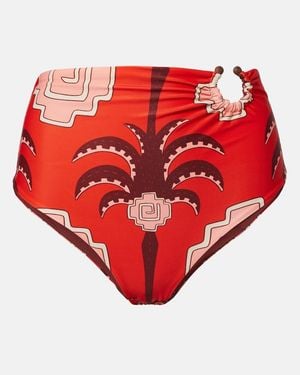 Johanna Ortiz Taita Printed High-Rise Bikini Bottoms - Red
