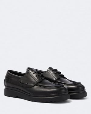 Tod's Leather Boat Shoes - Black
