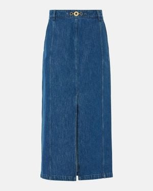 Patou Denim Maxi Skirt - Blue