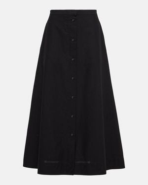TOTEME High-Rise Cotton Maxi Skirt - Black