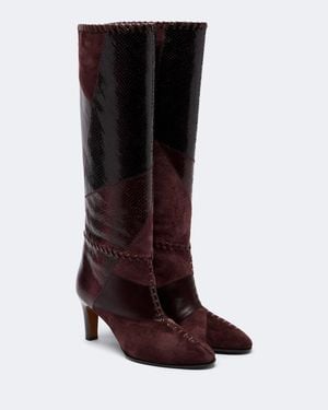 Zimmermann Alchemy Leather And Suede Knee-High Boots - Brown