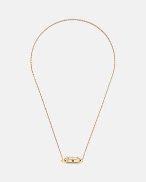 Marie Lichtenberg Halskette Coco Micro Aus 18Kt Gelbgold Mit Smaragden - Mettallic