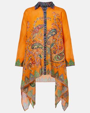 Etro Oversize-Hemd Aus Ramie - Orange