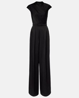 Max Mara Vespa Cutout Satin Jumpsuit - Black