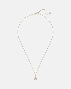 STONE AND STRAND Lucky Starfish 14Kt Pendant Necklace With Diamonds - White