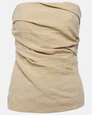 TOVE Izel Strapless Linen Top - Natural