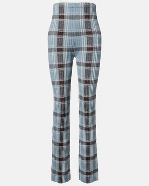 Acne Studios Checked Wool-Blend Slim Trousers - Blue