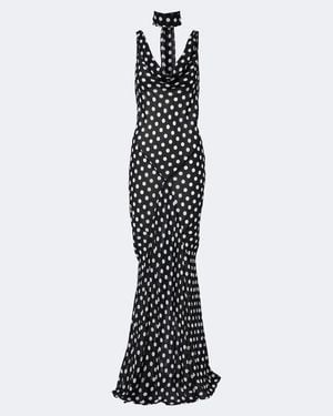 Alexandra Miro Harper Polka-Dot Maxi Dress - Black