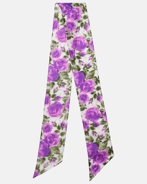 Chloé Bloom Floral Silk Scarf - Purple
