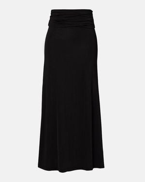AYA MUSE Freya Draped Maxi Skirt - Black