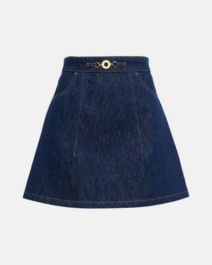 Patou High-Rise Denim Miniskirt - Blue