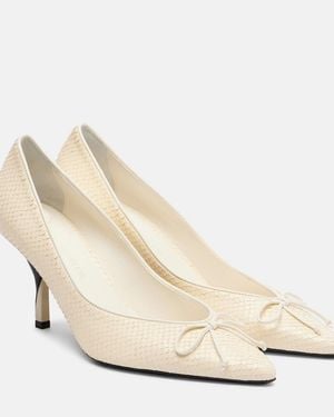 Jacquemus Tourni Snake-Effect Leather Court Shoes - White