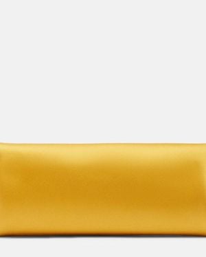 Saint Laurent Supple Satin Clutch - Yellow
