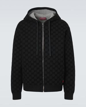 Gucci Gg Jersey Hoodie - Black