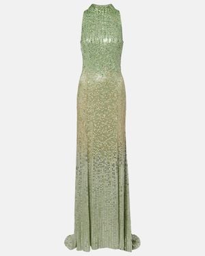 Jenny Packham Benue Embellished Halterneck Gown - Green