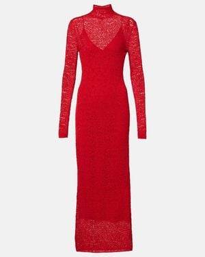 Gabriela Hearst Lethe Pointelle Wool And Silk Maxi Dress - Red