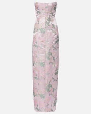 Markarian Odessa Floral Brocade Corset Gown - Pink
