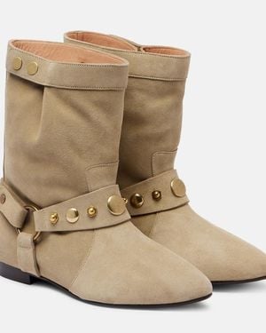 Isabel Marant Stania Suede Ankle Boots - Natural