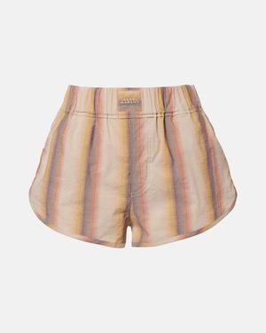Isabel Marant Melinea Striped Cotton Shorts - Natural