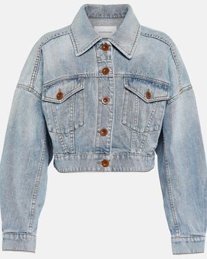 Zimmermann Raie Cropped Jacket - Blue