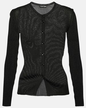 Tom Ford Cardigan Aus Rippstrick - Schwarz
