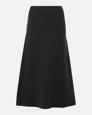 Jil Sander Wool Midi Skirt - Black