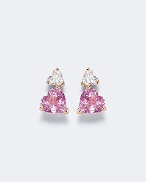 SHAY Pendientes De Oro Rosa De 18 Ct Con Zafiros Y Diamantes