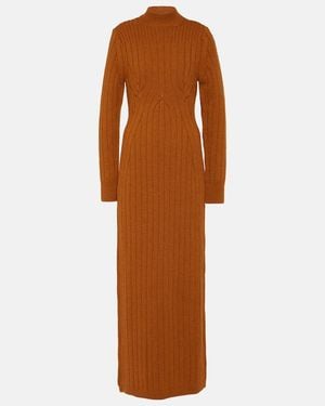 Dries Van Noten Teagan Cable-Knit Wool Maxi Dress - Brown