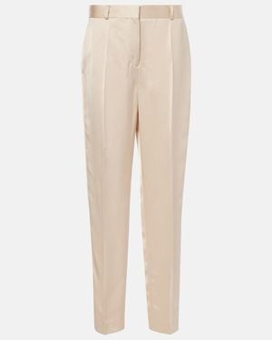 TOTEME High-Rise Viscose Satin Straight Trousers - Natural