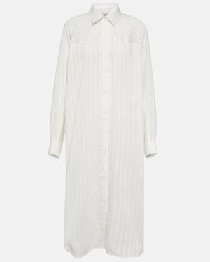 TOTEME Striped Jacquard Shirt Dress - White
