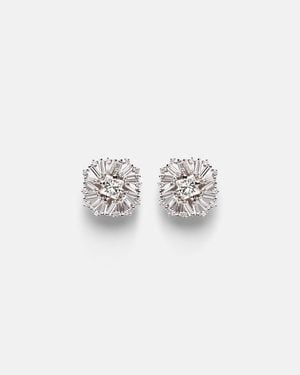 Suzanne Kalan Ohrringe Princess Burst Aus 18Kt Weissgold Mit Diamanten - Weiß