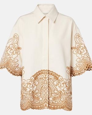 Zimmermann Como Embroidered Cotton Shirt - Natural