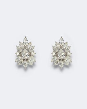 YEPREM Boucles D'Oreilles Y-Not En Or Blanc 18 Ct Et Diamants