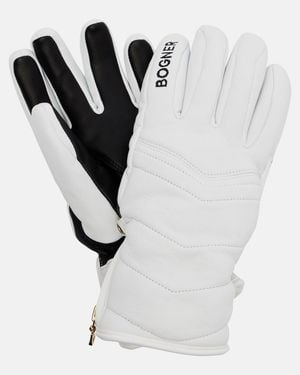 Bogner Dana Quilted Leather Ski Gloves - White
