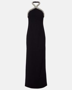 Jonathan Simkhai Embellished Halterneck Crepe Gown - Black