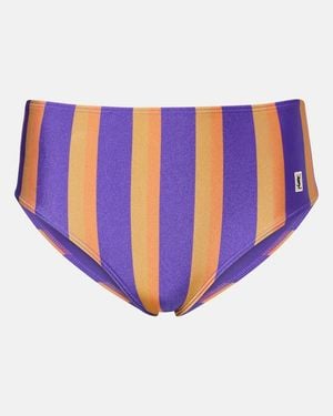 Saint Laurent Striped Bikini Bottoms - Blue
