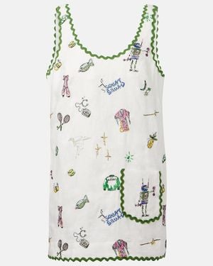 ALÉMAIS Play Embroidered Mini Dress - White