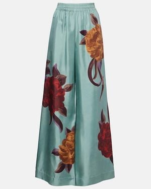 La DoubleJ Palazzo-Hose Aus Seide - Blau