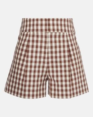 Veronica Beard Haina Gingham Seersucker Shorts - Natural