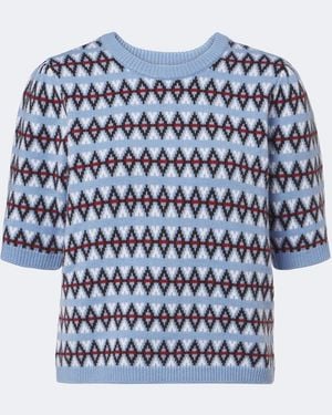 FRAME Jacquard-Pullover - Blau
