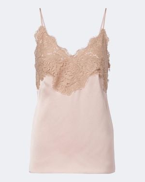 Valentino Lace-Trimmed Cady Camisole - Pink