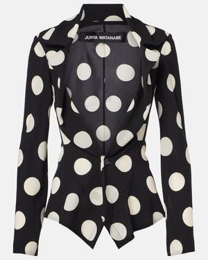 Junya Watanabe Polka-Dot Georgette Blazer - Black